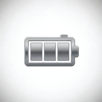 Flat battery icon with three power levels