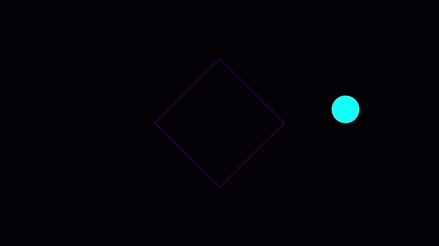 Minimalist abstract geometric diamond animation with pulsing cyan orb 4k shape