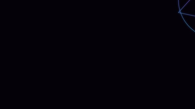 Neon geometric star pattern animation, glowing abstract hexagram shapes rotating on dark 4k background