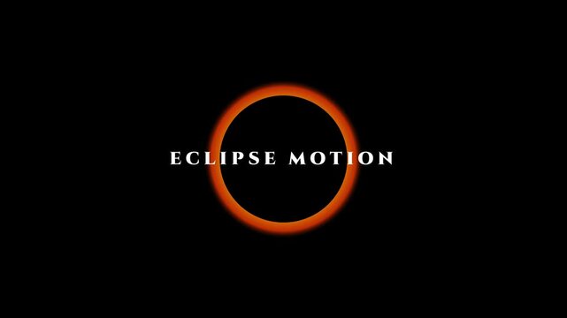 Solar eclipse motion with glowing ring effect and typography for cinematic backgrounds and astronomical presentations animation 4k