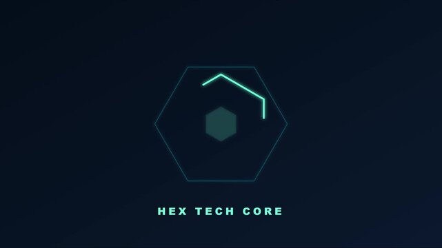 Hex tech core abstract motion futuristic digital hud and cyberpunk interface animation 4k