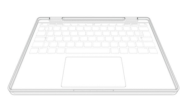 laptop wireframe illustration. Vector