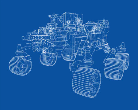 rover blueprint illustration. Vector