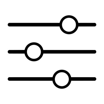 Outline settings slider icon vector illustration for adjustment control and filter sliders