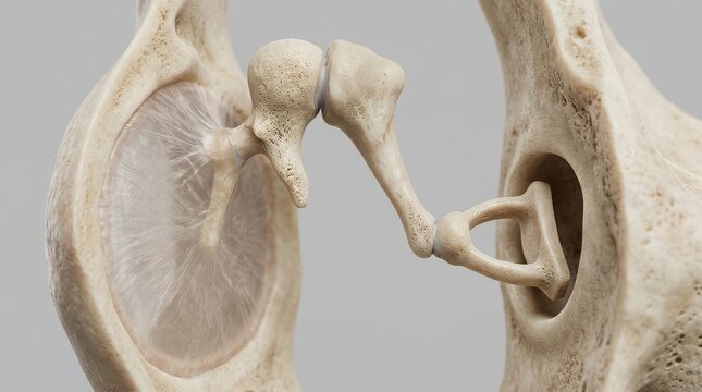 Detailed 3D Rendering of Human Ear Ossicles Malleus Incus and Stapes Bone Anatomy ear anatomy