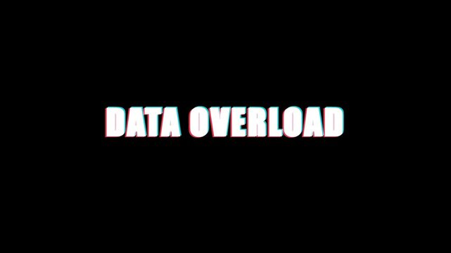 Data overload glitch text animation: cyber security and digital information concept 4k