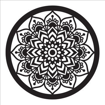 Elegant minimalist mandala ring vector art for jewelry design