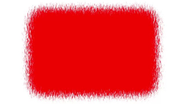 Vibrant red scribble brush stroke animation on white background, dynamic hand-drawn paint texture for motion and overlay.