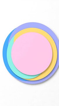 Animated Concentric Circles Morphing Through Pastel Colors, Creating a Seamless Looping Motion Graphic Design.