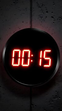 Digital Clocks Displaying Changing Times Against a Textured Concrete Wall, Creating a Looping Time-Lapse Effect.