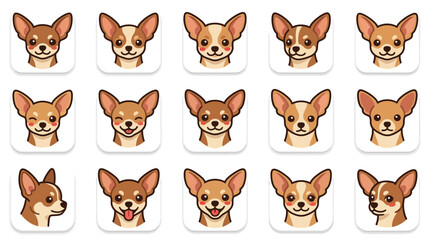 Fototapeta premium Collection of Chihuahua Dog Portraits in Various Expressions.