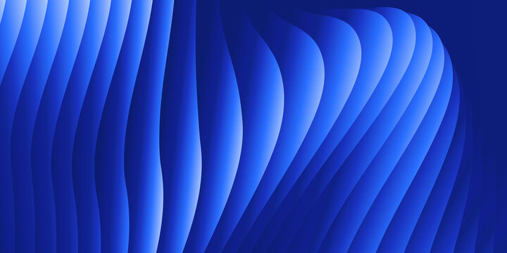 Abstract blue wavy background with smooth flowing layers