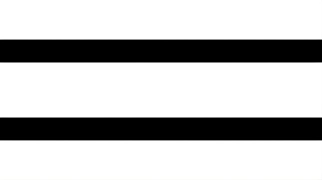 Two horizontal black parallel stripes isolated on a plain white background
