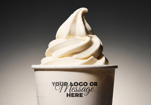 Ice Cream Candy Cup Close up Design Branding Mockup