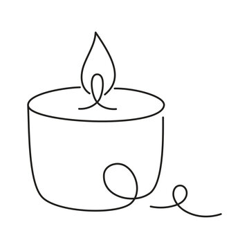 candle spa one line art drawing
