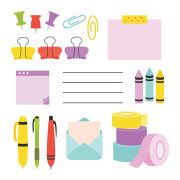 back to school stationery supplies illustration