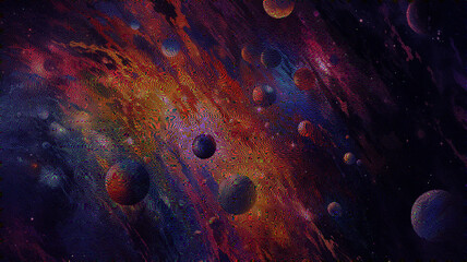 Abstract cosmic space texture with nebula glow © Mostafizur