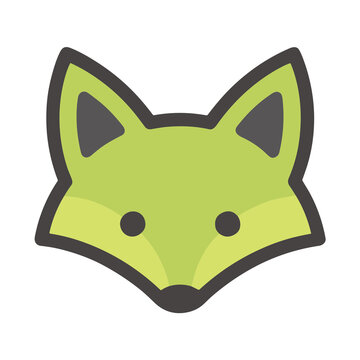 Green fox head icon