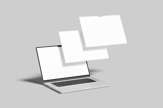 Laptop website presentation blank mockup
