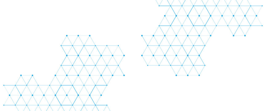 Vector texture with digital geometric hexagons pattern line and dot digital science network illustration background