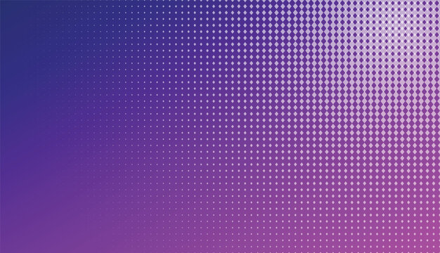Purple and violet abstract halftone background with diagonal geometric diamond pattern design.