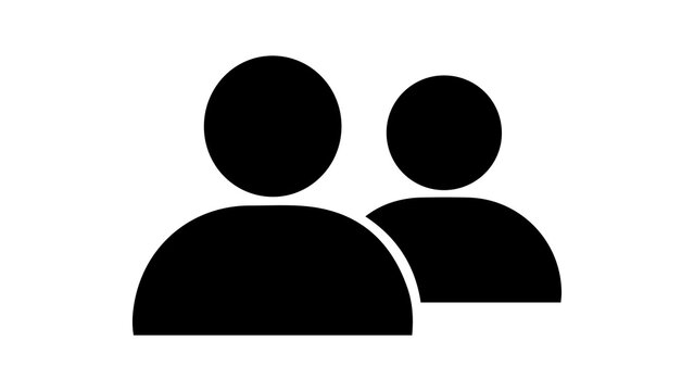 Black users group profile icon silhouette symbol representing community or team members with people sign users outline profile picture member icon identity symbol silhouette identity