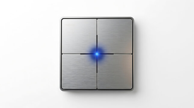 Smart home light switch with glowing blue indicator button