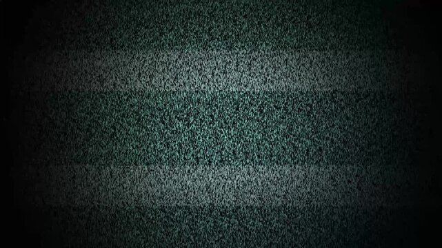 Analog tv static noise background, with glitch distortion, effect for retro, media and broadcast overlay.