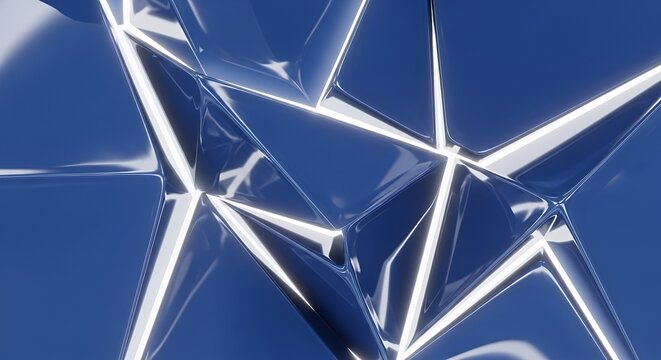 Abstract Blue and White Geometric Shapes Intersecting.