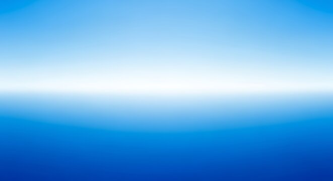 Abstract Blue and White Gradient Background with Horizontal Light Stripe.
