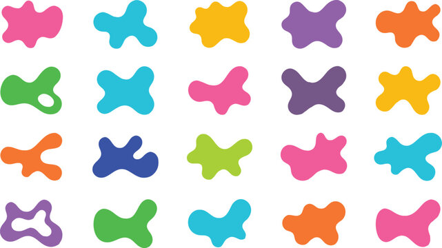 Colorful blobs and fluid organic shapes vector set