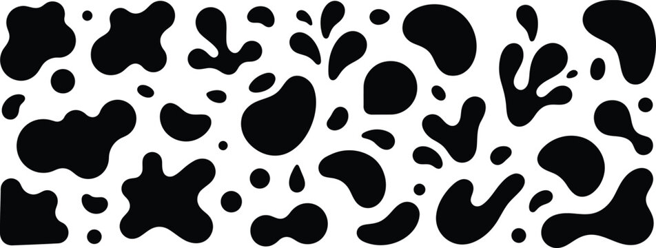 Black blobs and organic spots vector set
