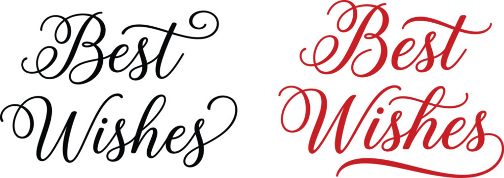 Best Wishes script typography greeting design