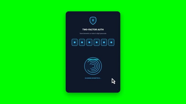 Secure cybersecurity two-factor authentication and biometric fingerprint scanning interface