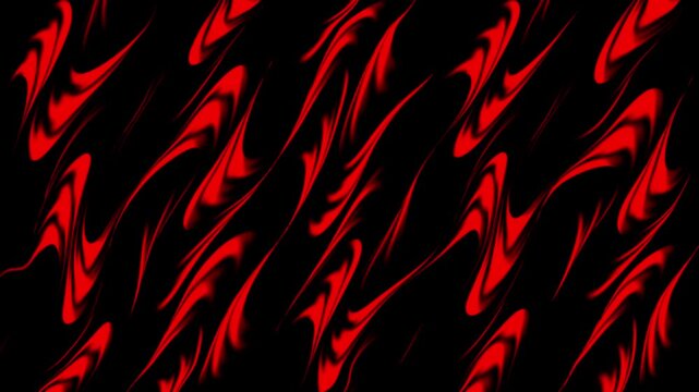 Dynamic Abstract Red Flowing Waves on Black Background &ndash; Seamless Loop