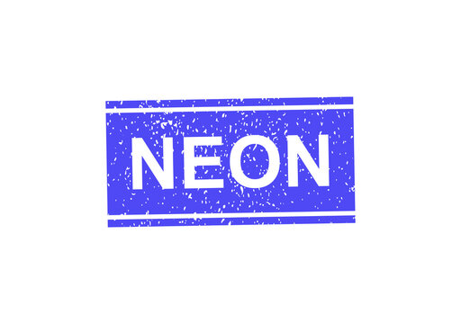 Blue neon sign stamp effect text in a rectangular frame
