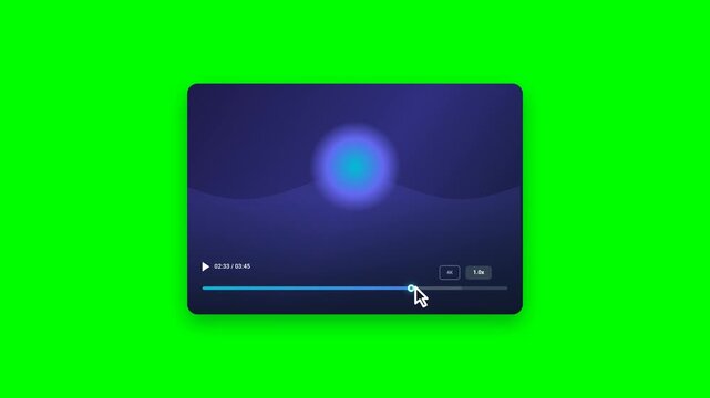 Modern video player interface with timeline scrubbing and playback speed controls