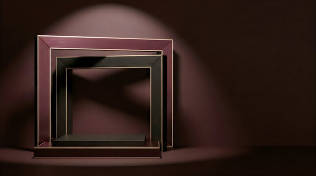 Abstract Layered Rectangular Frames Creating a Geometric Architectural Composition