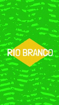 Rio Branco text - Brazil Colors Minimalist Glitch Animation