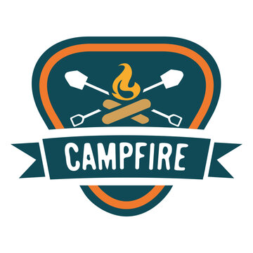 Campfire triangular vintage label