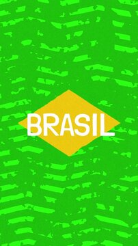 Brazil text - Brazil Colors Minimalist Glitch Animation