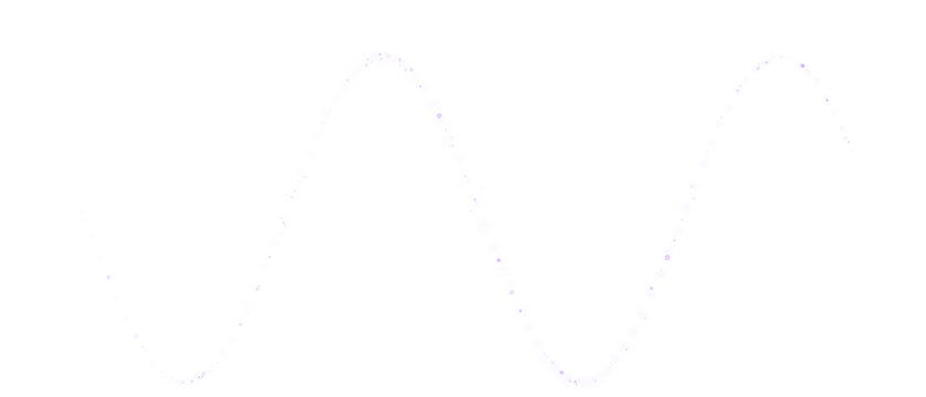 Abstract glowing purple sine wave light effect design element showing smooth flowing digital energy lines isolated on transparent background