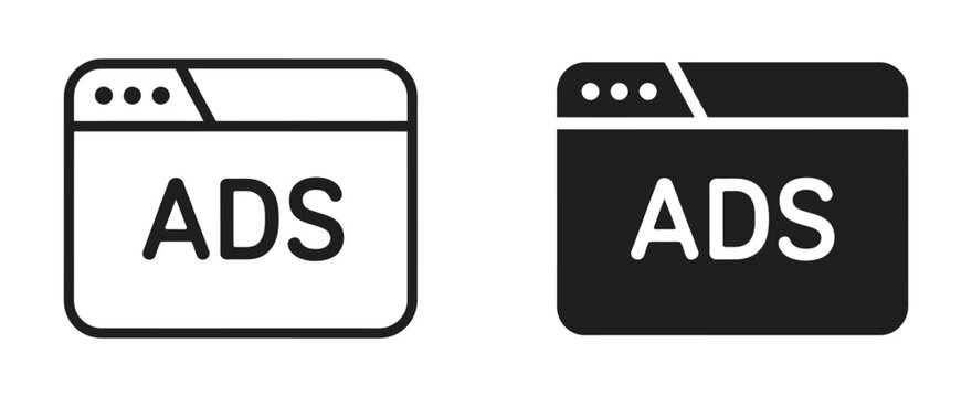 Digital advertising icon set featuring ppc marketing, online promotion, web ui, social media campaigns, targeting, analytics, and modern marketing symbols in clean vector style.