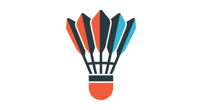 Colorful Shuttlecock Sports Equipment Illustration.