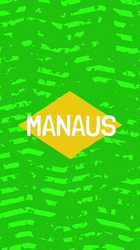 Manaus text - Brazil Colors Minimalist Glitch Animation