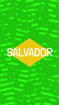 Salvador text - Brazil Colors Minimalist Glitch Animation