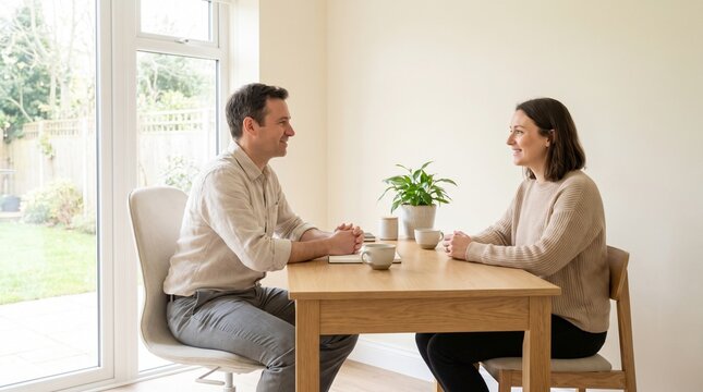 Professional consultation between two adults in a bright modern office