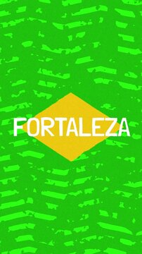 Fortaleza text - Brazil Colors Minimalist Glitch Animation