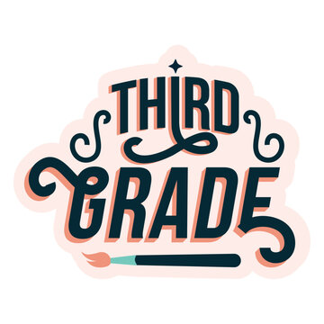 Third grade badge sticker