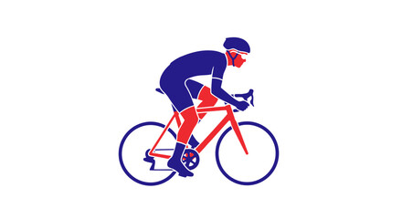 Fototapeta premium Cyclist Riding a Bicycle Fast.